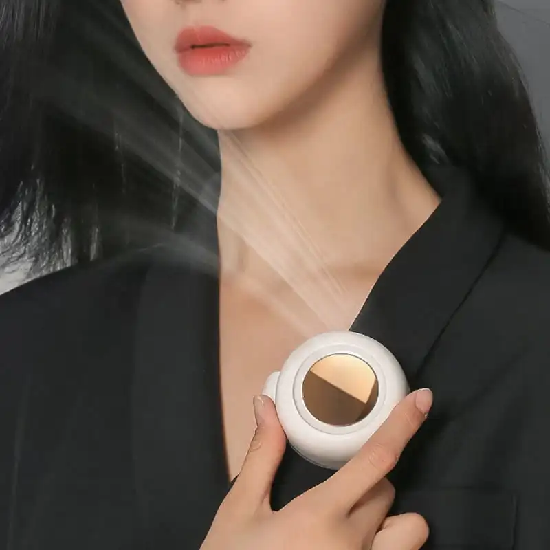 

Small Whirlwind Clip Waist Neck Fan USB Rechargeable Bladeless Electric Fan Summer Mini Portable Hands-Free Cooling Fan