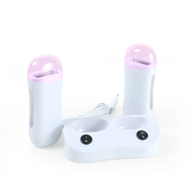 2 in 1 Depilatory Wax Heater Epilator Cartridge Wax Roller Base Roll On Waxing Supply Refillable Hair Removal Wax-melt Machine