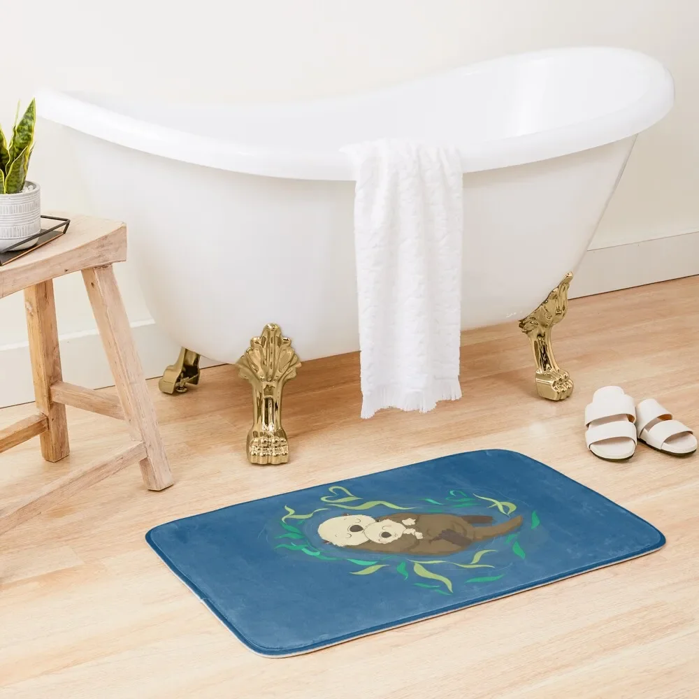 

Cute Otters Bath Mat Quick-Drying Bathroom Waterproof Bathroom Rugs Mat
