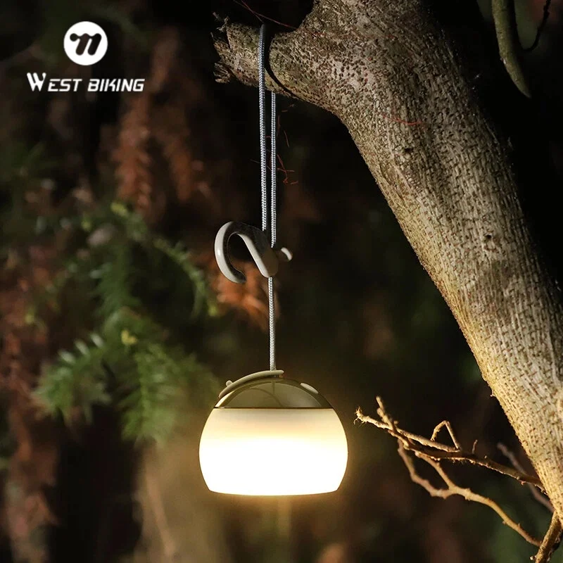 

Водонепроницаемый портативный кемпинговый фонарь WEST BIKING IPX5 - ретро-светильник с USB-зарядкой, светодиодный, для улицы, аварийный, подвесной, для создания атмосферы
