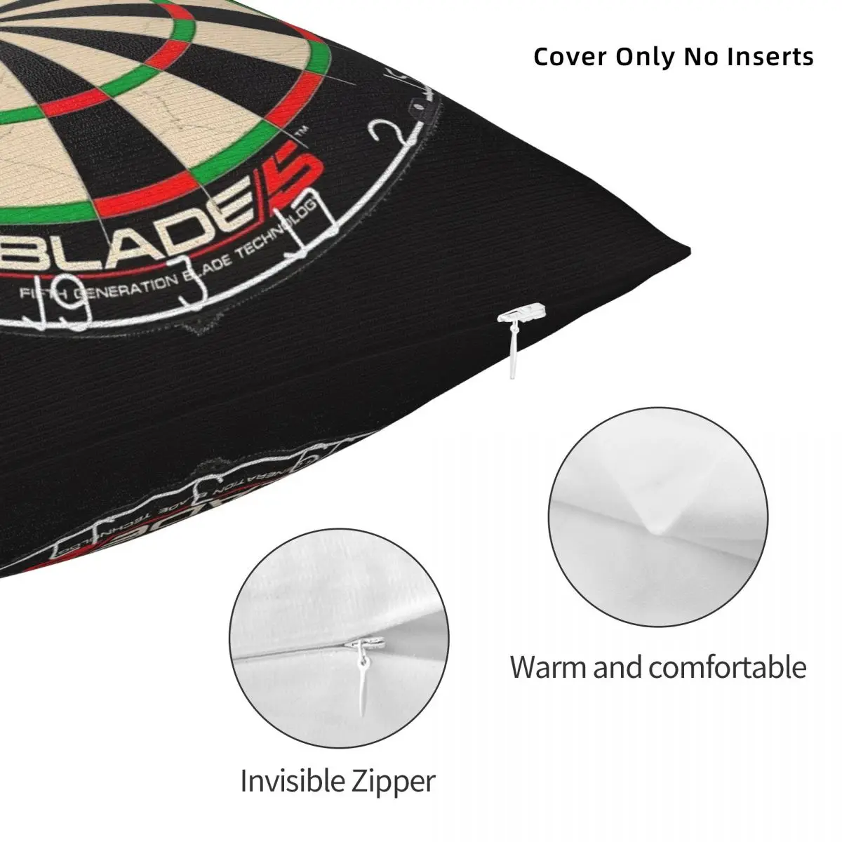 Winmau Blade 5 Dartboard Square Pillowcase Polyester Pillow Cover Cushion Zip Decorative Comfort Throw Pillow For Home Bedroom