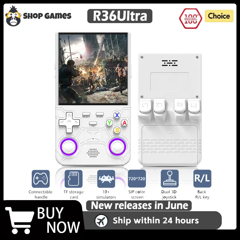 2025 r36 ultra open source r36s console de videogame sistema linux 4.0 Polegada tela ips portátil bolso player vídeo 64g melhores jogos