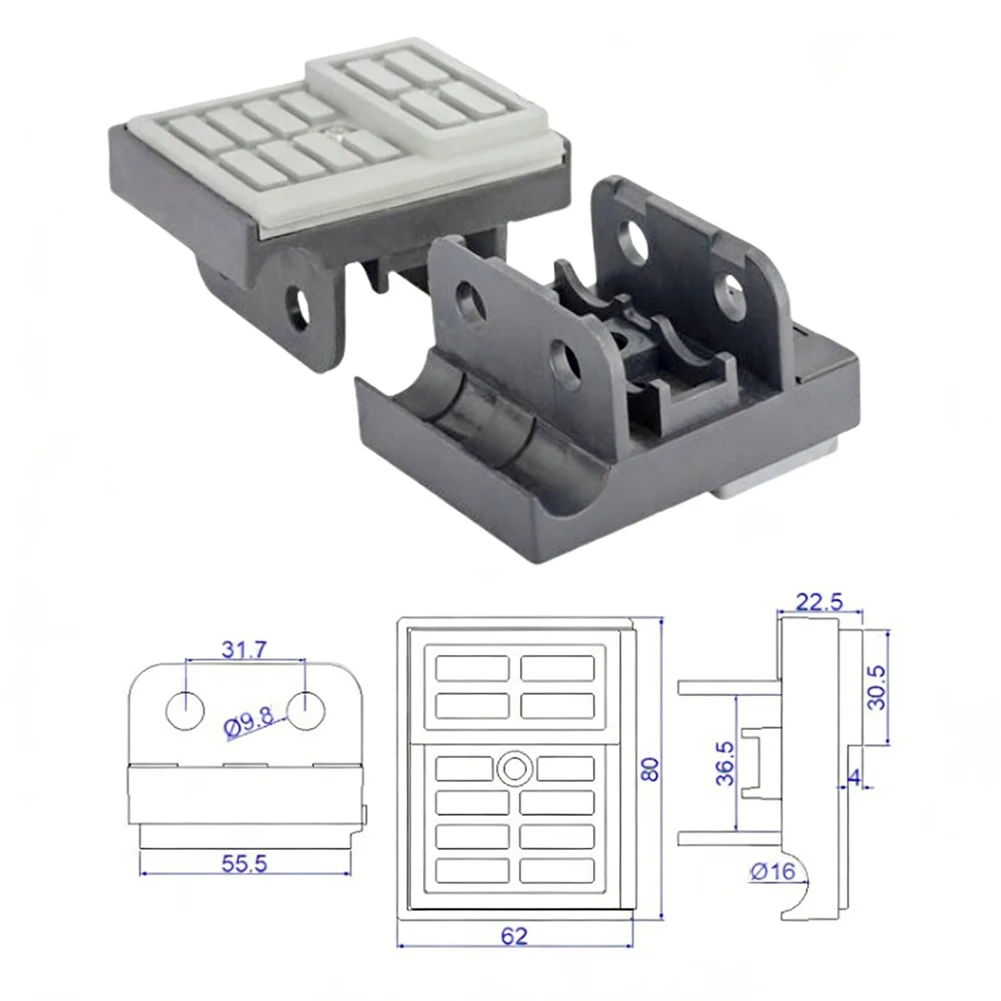 Conveyance Chain Pad 80x62mm for Edge Banding Machine - Rubber Nylon Conveyor Support for Woodworking Machinery Tools