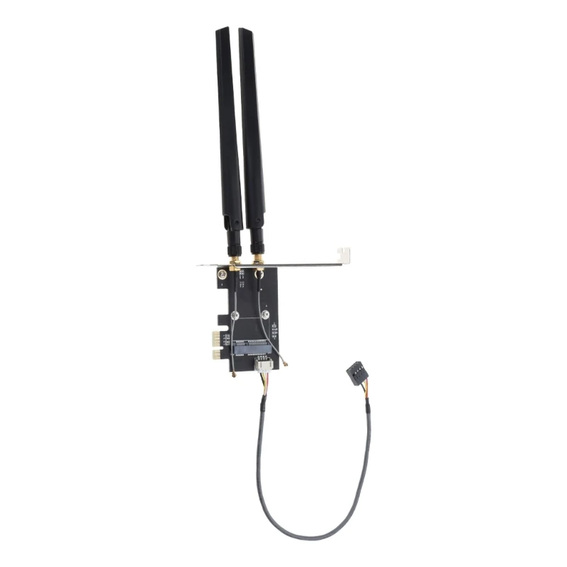 Mini PCI-Express to PCIE X1 Adapter Dual-Band 2.4-G Antenna Support Plugs & Play, No Driver Needed for Computers