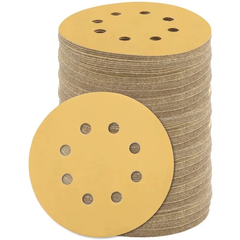 100pcs-set 18sets-carton 5-Inch 180 Grit Sanding Discs 8-Hole Hook Loop for Orbital Sander Paper Abrasive Tools