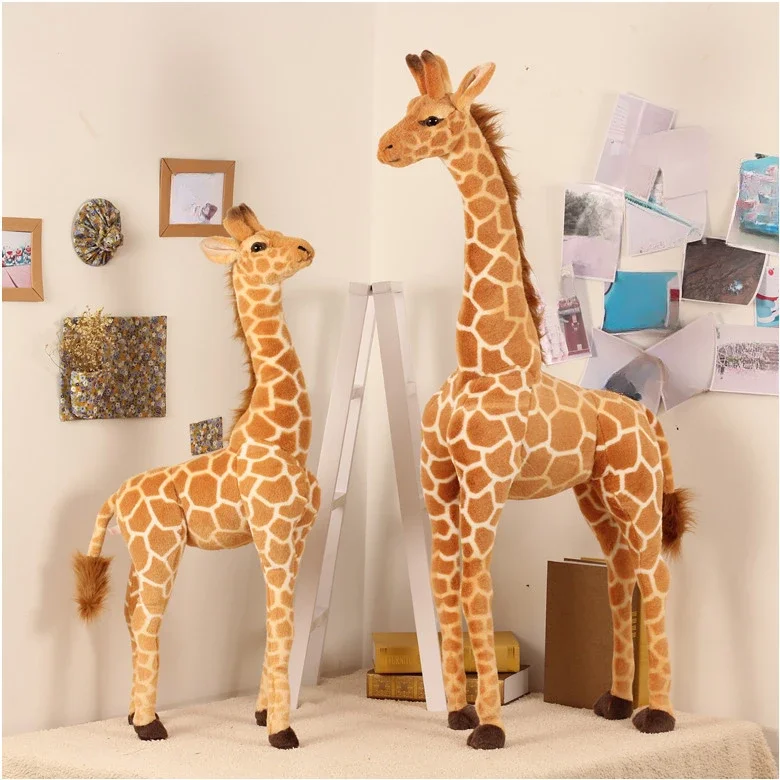 35-60cm riesige echte Giraffe Plüschtiere hochwertige Stofftiere Puppen weiche Kinder Kinder Baby Geburtstag Geschenk Raum dekor