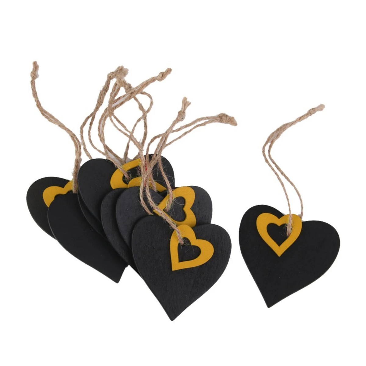

10 Pcs Mini Wood Price Tags Yellow Gift Hanging Blackboard Shaped Wooden