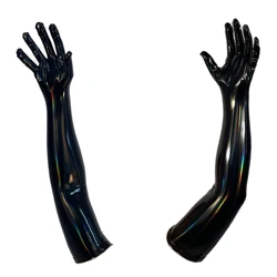 Shiny Sexy PVC Leather Long Gloves Club Performance Street Dance Costume Illusion Color Ladies Fashion Opera Gloves