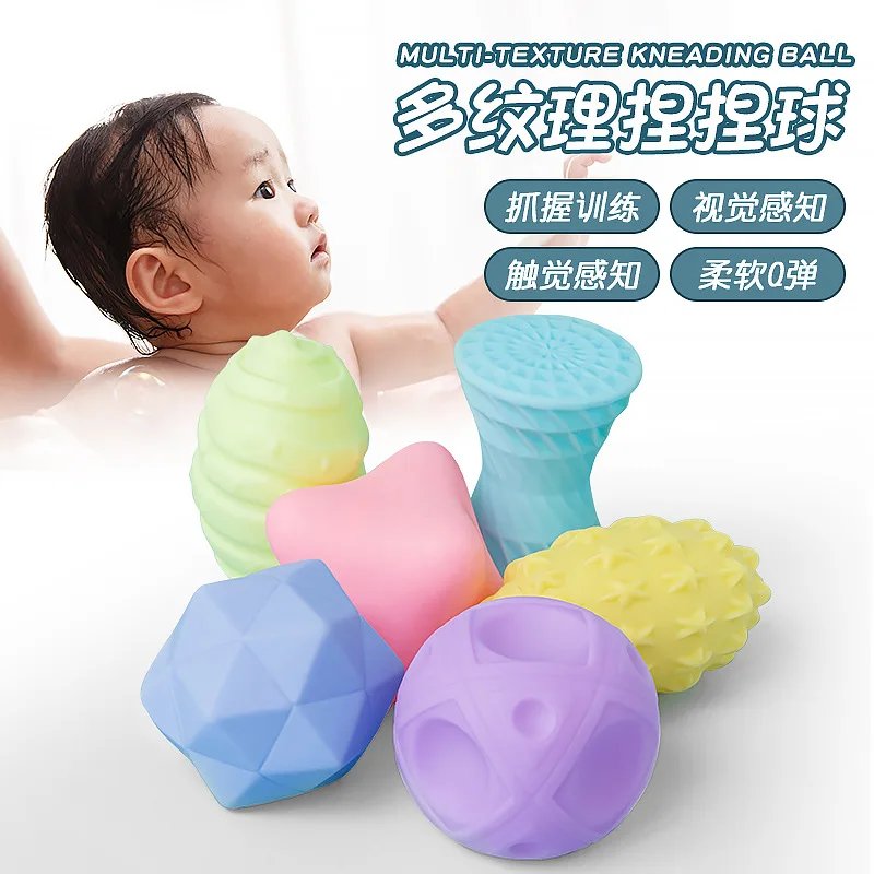 6 stücke strukturierte Multi-Ball-Set entwickeln Baby taktile Sinne Spielzeug Kinder berühren Hand Ball Spielzeug Baby Training Ball Massage weichen Ball