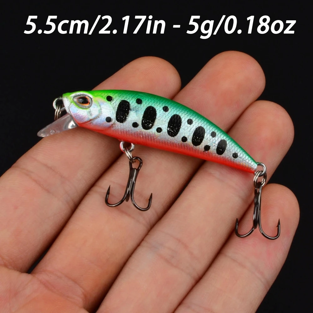 10 Stück Minnow-Angelköder mit 3D-Augen, 50 mm, 5 g, Kunststoff-Hartköder, künstliche Köder, Wobbler, Crankbait, Winter-Meeresangeln, Bass-Angelzubehör – Detail 3