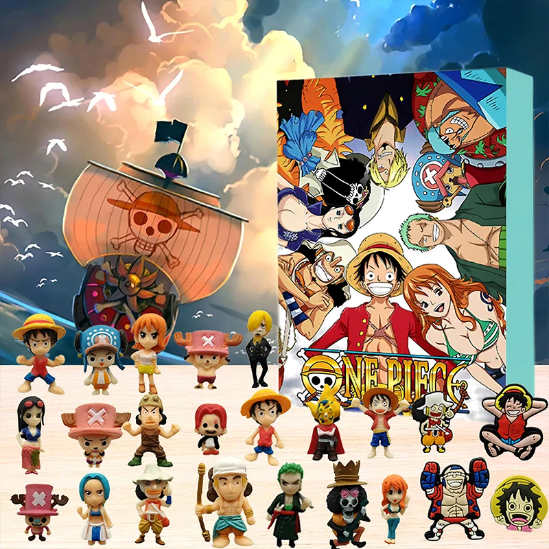 NEW Anime One Piece Christmas Calendar Day Fun 24 Day Halloween Countdown Surprise Christmas Festival Collectible Toy Gifts