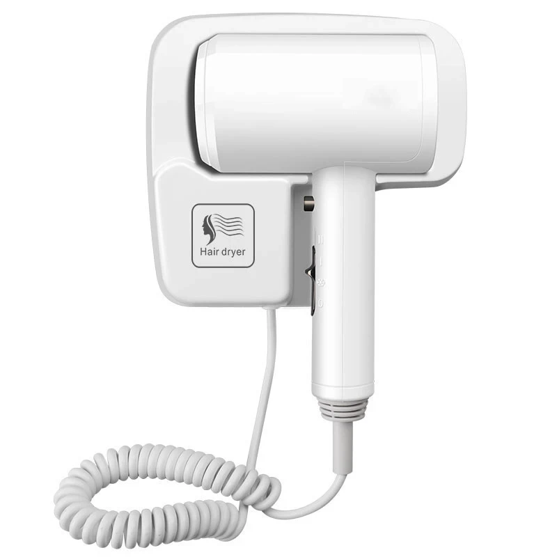 

Wall-mounted Hair Dryer Strong Power Dryer Hotel Bathroom Toilet Household Blow Dryer with Holder Base Free Punching 220V