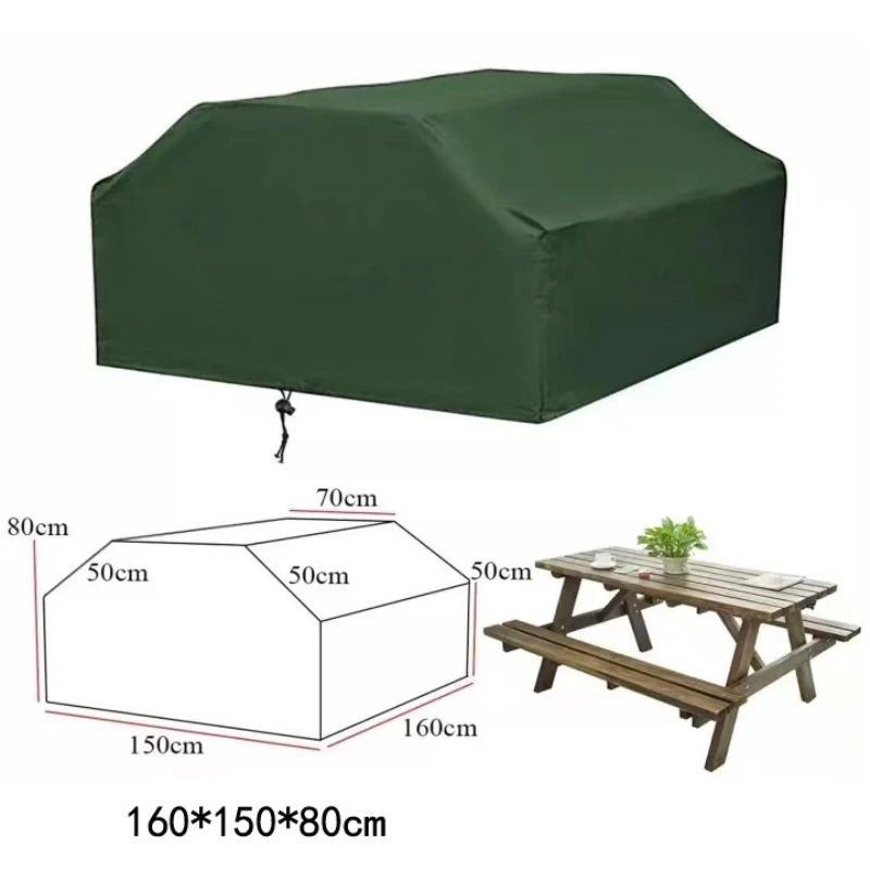 210D Garden Settee Table Chair Cover Outdoor Resting Table Dining Cover Four-Person Long Table Cover Dust-proof