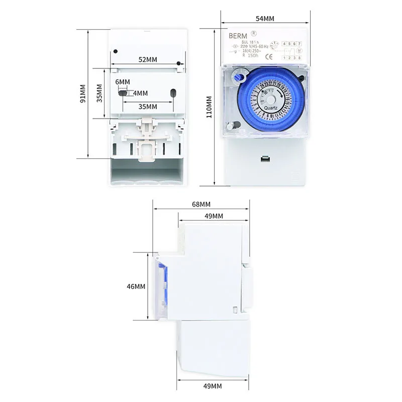 Sul181h Mechanical 24 Hours Timer Switch Street Light Switch Time Controller Timer 220V ON OFF Programmable Electrical Timer