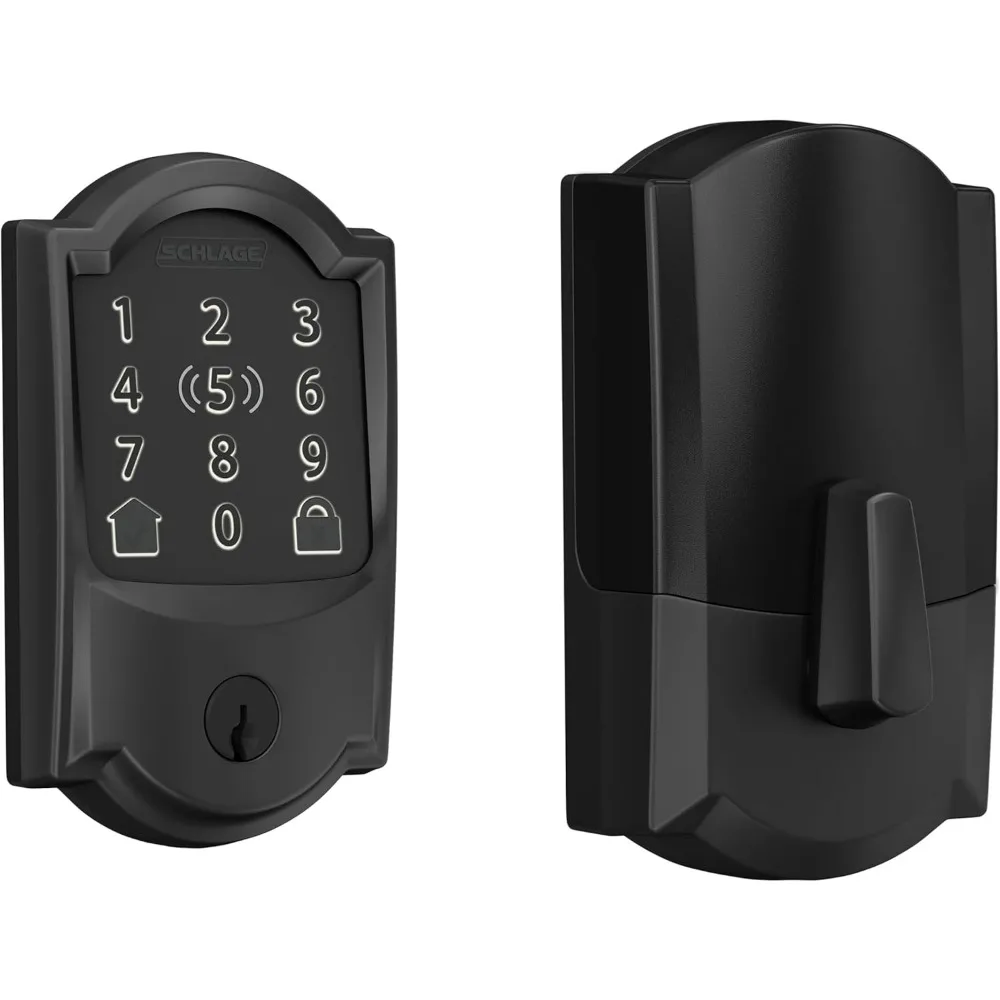 WiFi Deadbolt Smart Lock, Keyless Entry Touchscreen Door Lock with Camelot Trim, Matte Black