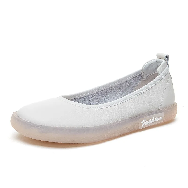 Echt leder flache Schuhe für Frauen weiche Sohle Slipper bequeme leichte Damenschuhe elegante Retro Mutter Schuhe Zapatillas Mujer