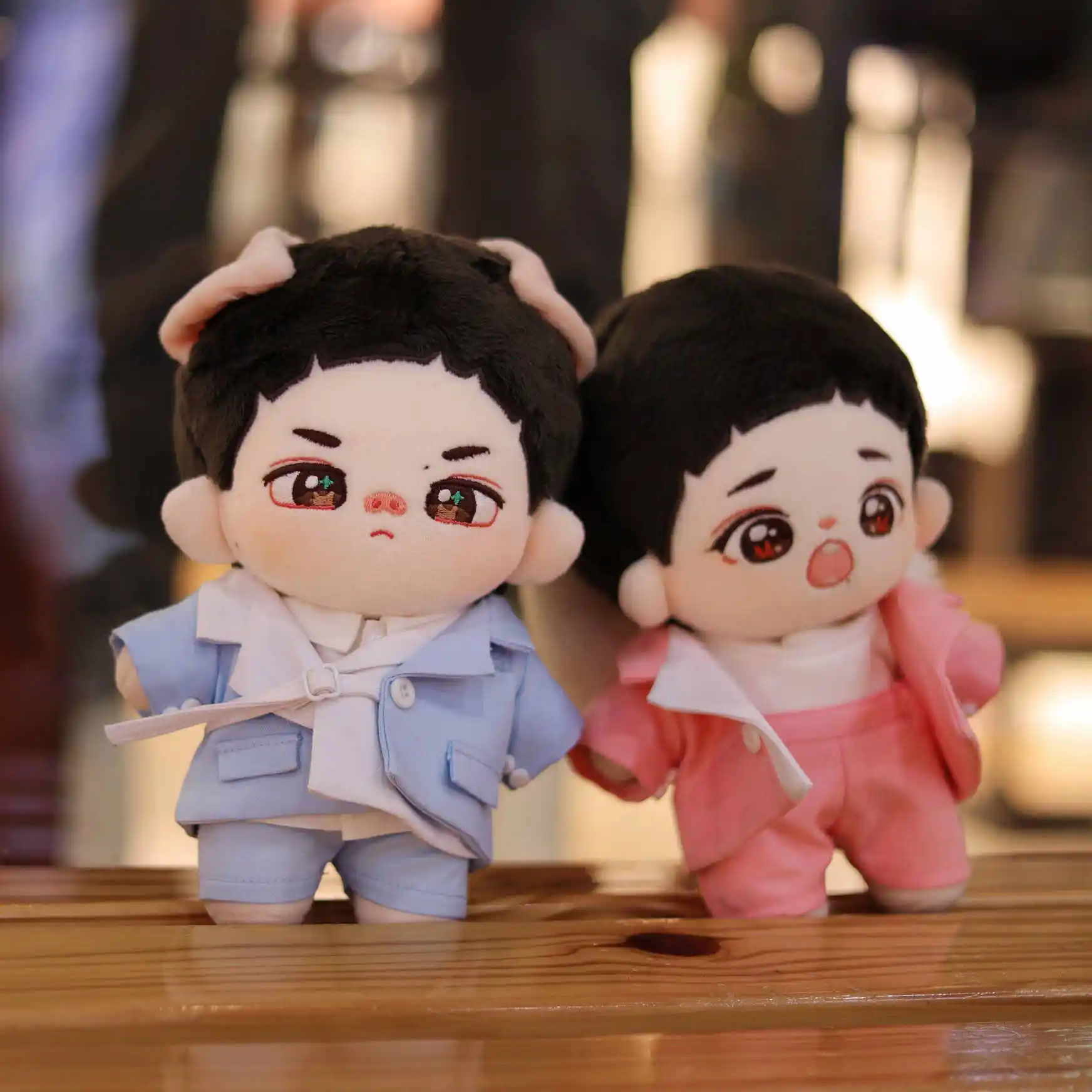 20cm Doll Clothes Idol Star Wang Yibo Xiao Zhan Fashion Pink Blue Costume Suit Stuffed Plushies Plush Doll Accessories Anime Toy