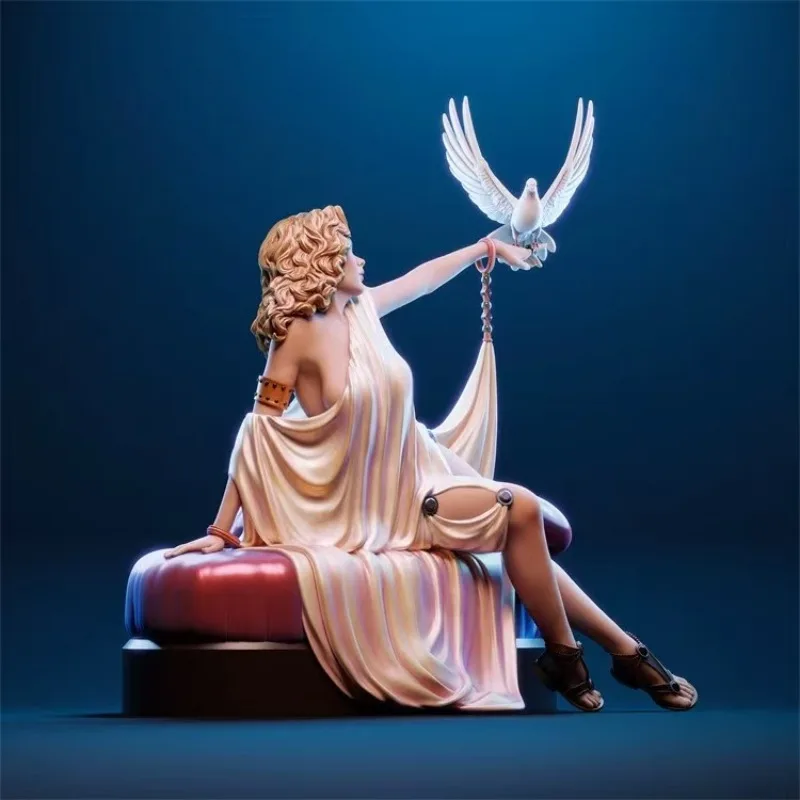 1/24 Scale Resin Figure Assembled Model Kit Poster Girl and Pigeon Hobby Character Miniature Statue Unassembled and Unpainted