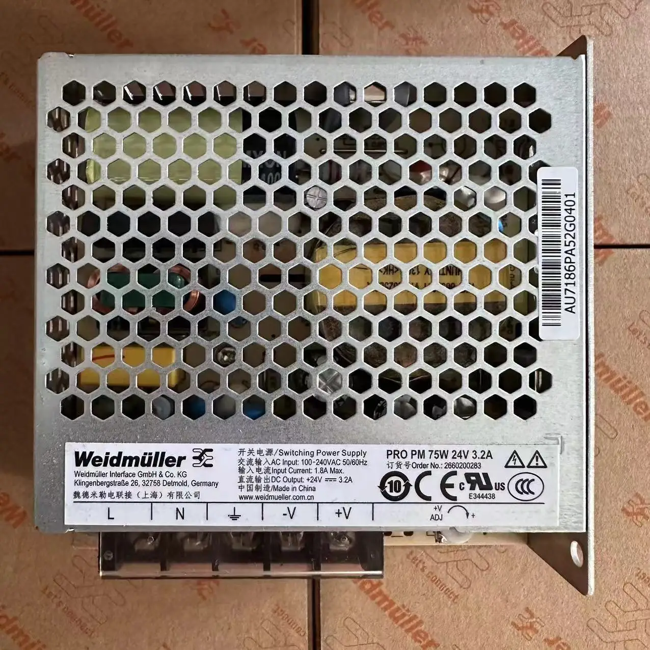 

Weidmuller 2660200283 PRO PM 75W 24V 3.2A Switching Power Supply DC Flat Panel