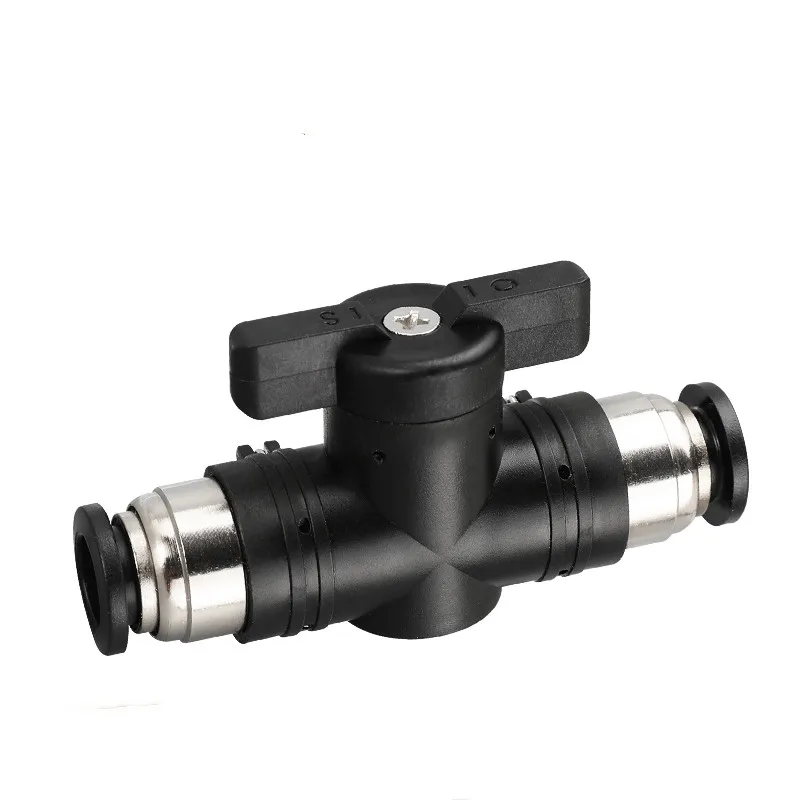 4mm 6mm 8mm 10mm 12mm Pneumatic Air Flow Control Valve Push to Connect Fitting Union Manual Valve