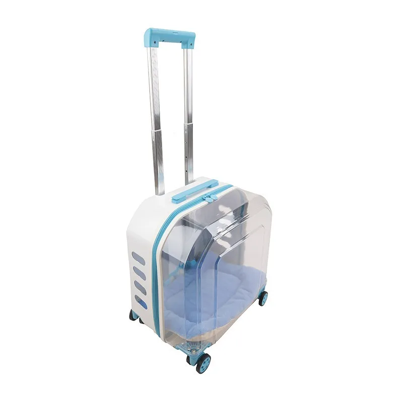 

Transparent Foldable 4-Wheel Pet Stroller Carrier Trolley Lightweight Outdoor Travel Cat Stroller for Cats And Puppies