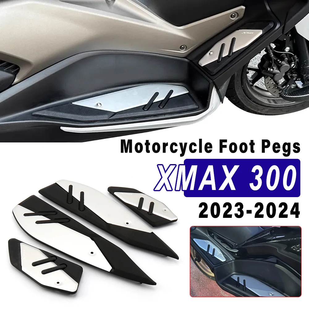 

XMAX300 2023 2024 Accessories New Motorcycle Foot Pegs For Yamaha XMAX 300 X-MAX Rubber Plate Skidproof Pedal Footrest Footpads