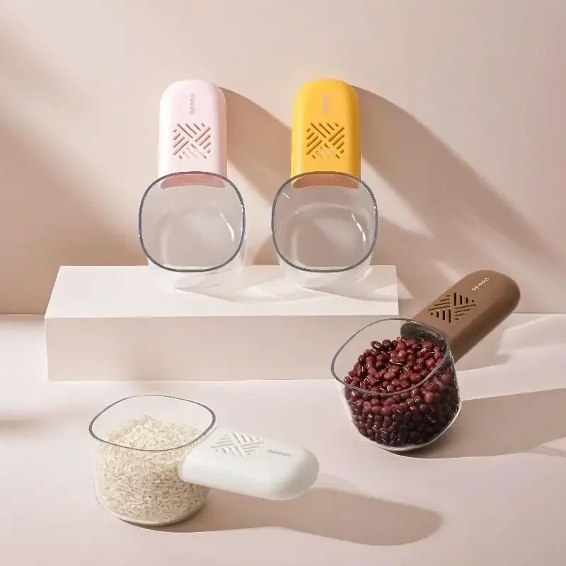 

Kitchen Rice Scoop Multifunctional Moisture And Insect Prevention Grains Digging Noodle Scoop With Scale Measuring Scoop