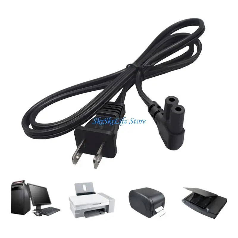 

E65E US Figure 8 Male to Female Power Cable, US 2Prong to IEC 320 C7 Cord
