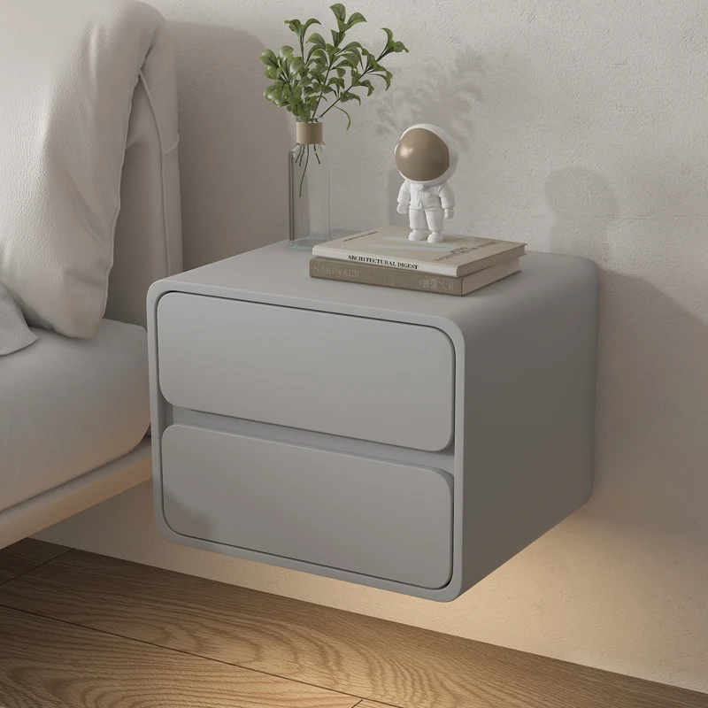 

Solid Wood Wall Mounted Bedside Table Space-Saving Storage Cabinet for Minimalist Bedroom Furniture Nordic Floating Nightstand