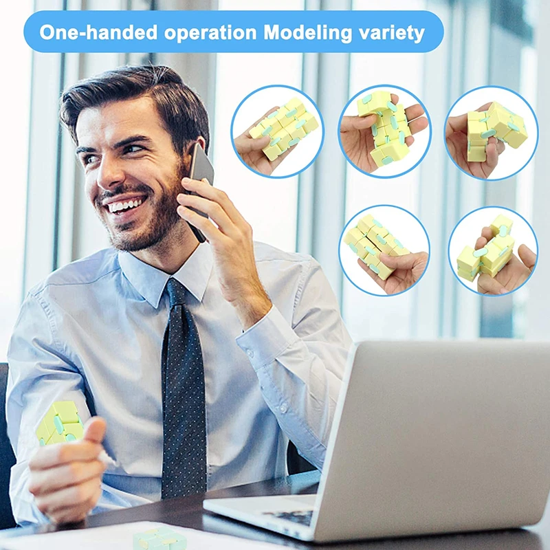 1-4 個マジックパズルキューブ抗ストレス解消おもちゃ大人のための不安解消無限フリップキューブ感覚おもちゃ子供クリスマスギフト