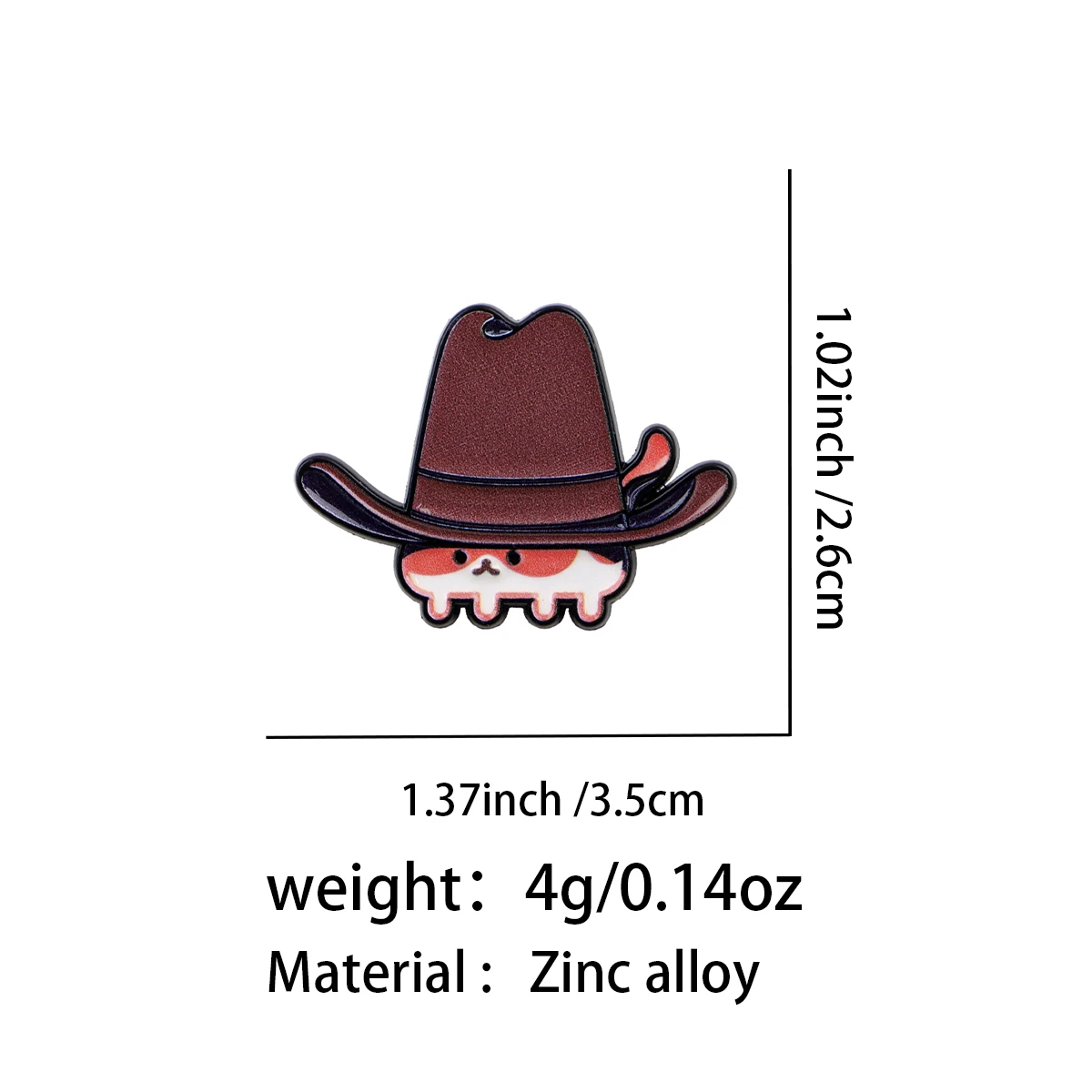 Cat Cowboy Hat Enamel Pin Cute Brooch Pines Lapel Pins Badge on Backpack Clothing Accessories Animal Jewelry Friends Gifts