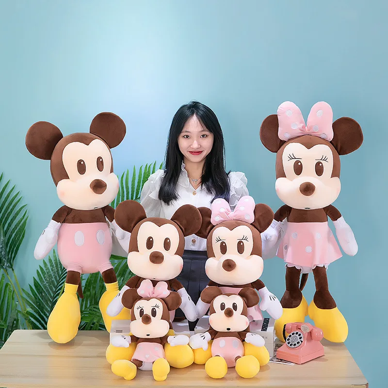 Figura de Anime de Disney, Mickey Mouse, Minnie, juguete bonito, almohada para dormir, Peluches Kawaii, muñeca, decoración para el hogar, regalos para niños