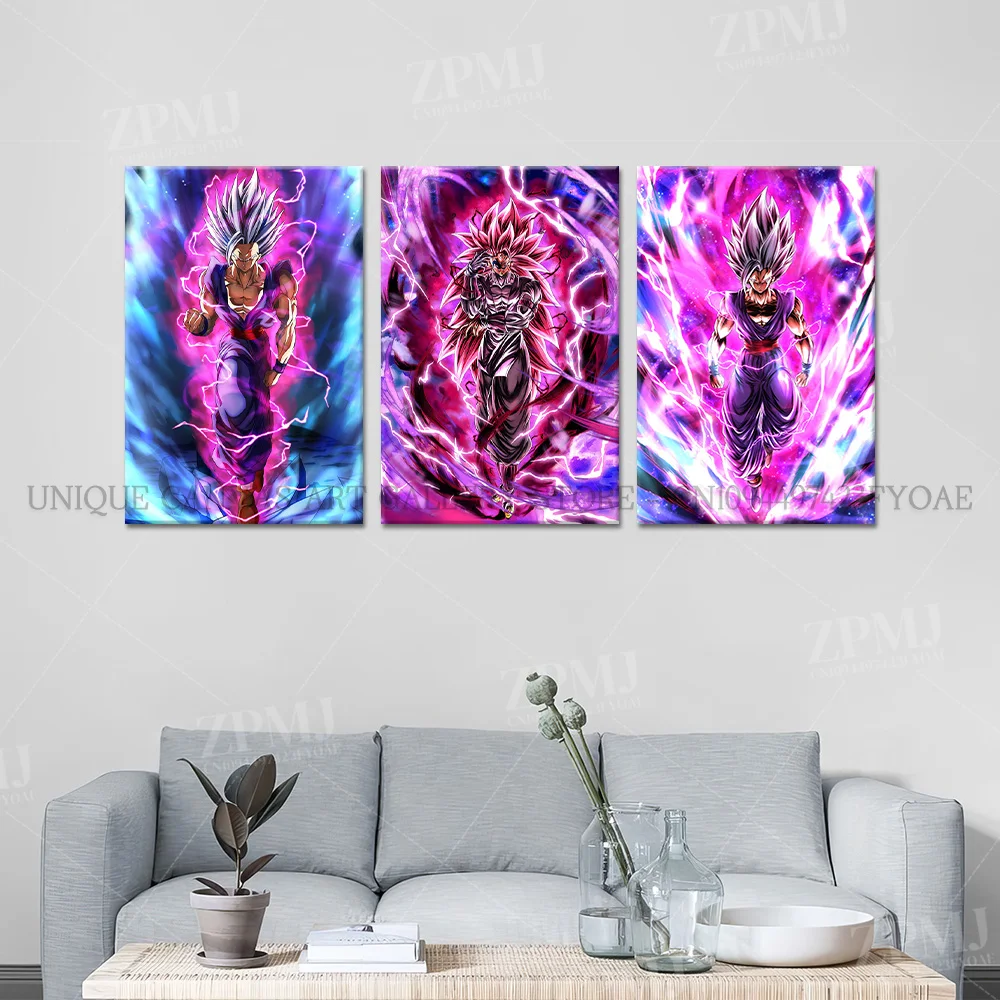 Impresiones de alta definición para decoración del hogar, imágenes de pintura, Vegito Vs Gogeta, arte de pared, figuras de Anime de Dragon Ball, póster en lienzo para sala de estar