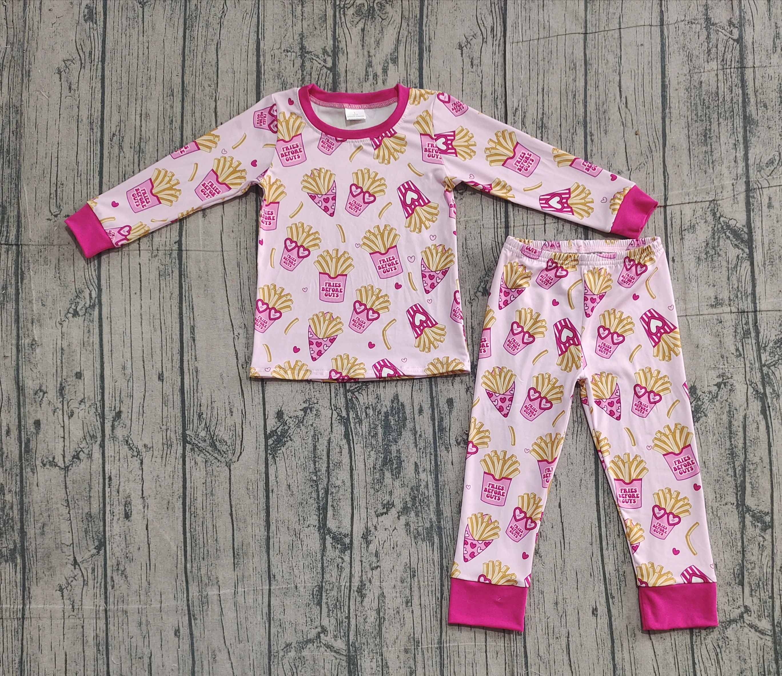 

Z1105-14 GLP3065 Kids Girls Outfit Long Sleeve Top With Pants Set Children Clothes
