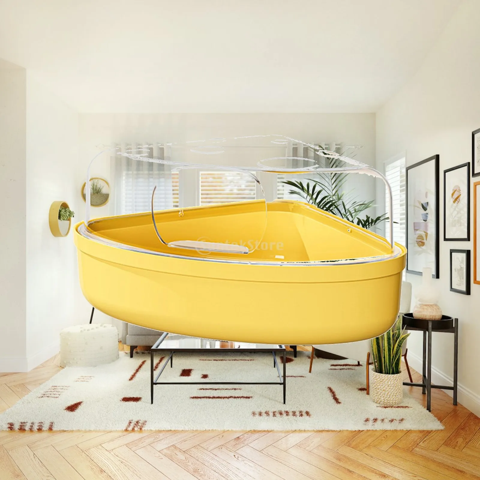 Hamster Sand Bath Container Transparent Toilet Box for Dwarf Hamster Mice Gerbils Splashproof Dustproof Cage Accessory