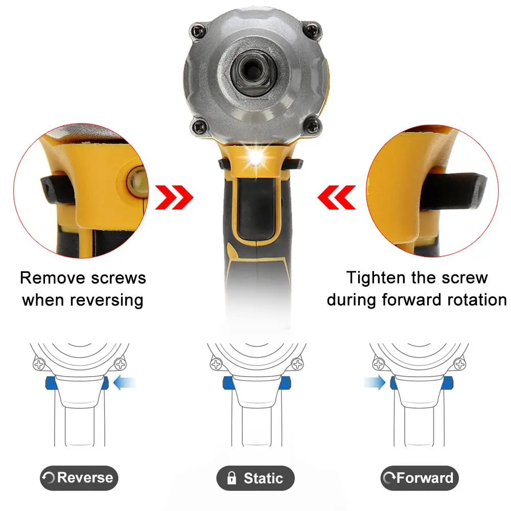 600N.m Brushless Cordless Electric Impact Wrench 1/2 inch Socket Wrench Power Tools Rechargeable For Makita 18V Battery