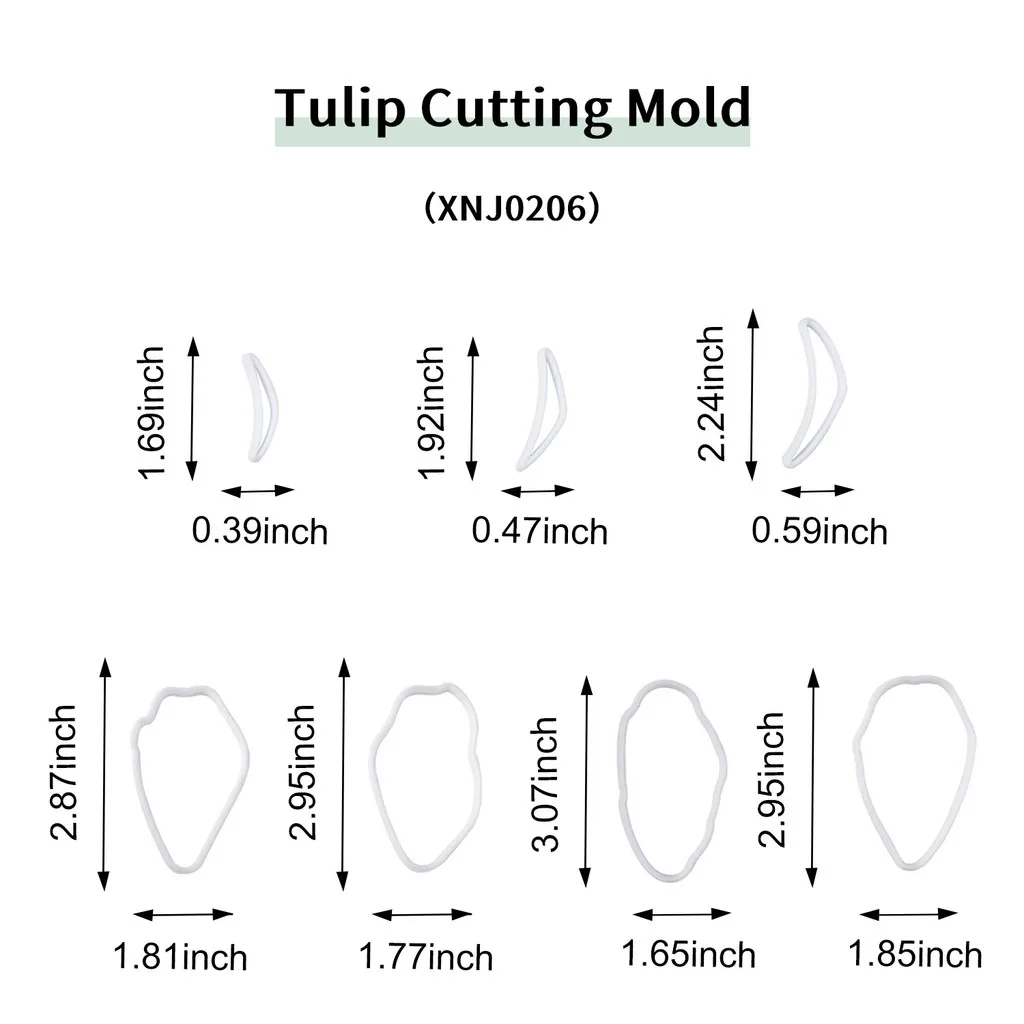 11PCS Tulip Flower Fondant Moulds Set Petal Veining Silicone Mould Plastic Cutters DIY Sugarcraft,Clat Fondant Mould Set