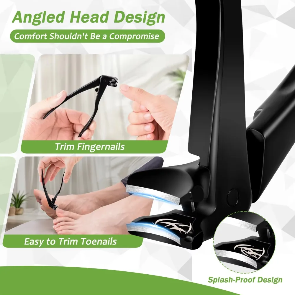 Heany Duty Nail Clippers Lock Buckle Large Opening Toenail Clippers Stainless Steel Angled Curve Nail Trimmers For Thick Nail