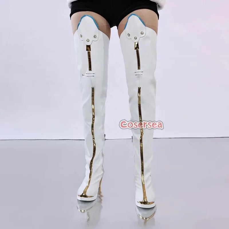 

dd54Cosersea Game Wuthering Waves Jinhsi Shoes Role Play White PU Leather Cos Halloween Cosplay Boo