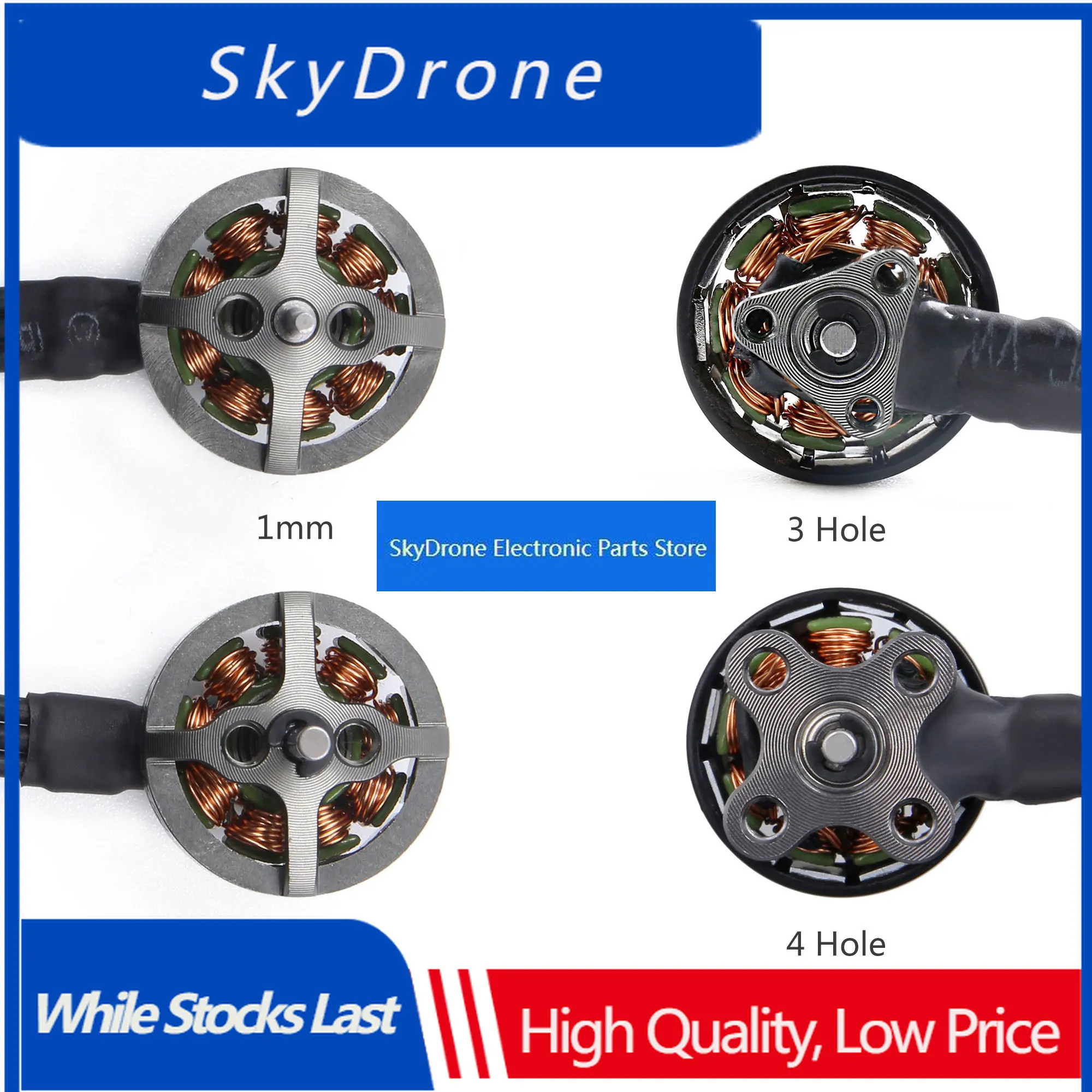 SkyDElGEPRC GR1102 Motor 10000KV 4 Mounting Holes Shaft Diameter 1.5mm TinyGO 4K Racing Parts