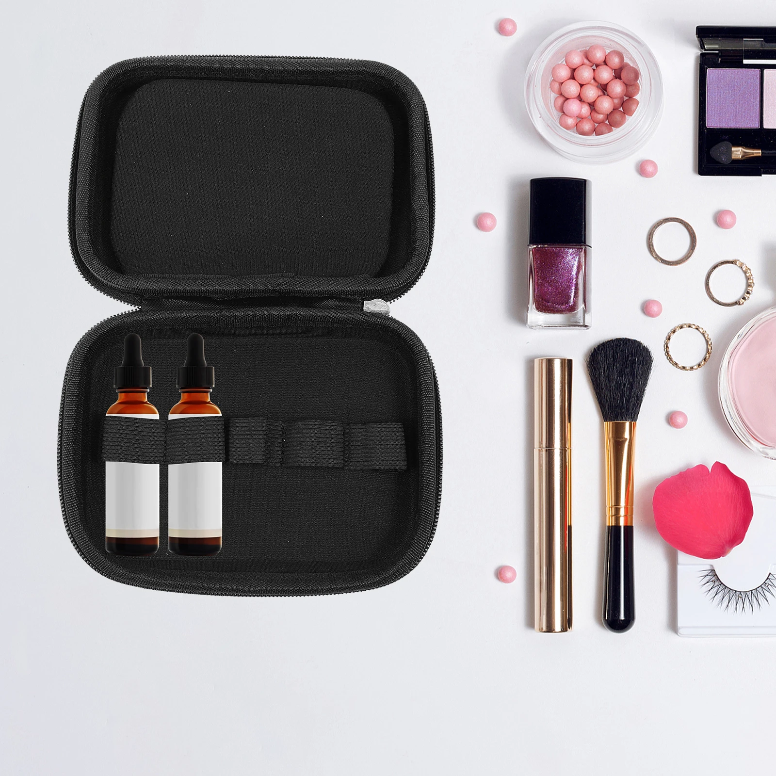 منظم زجاجات الزيوت العطرية، حقيبة تخزين مدمجة مقاومة للصدمات، حقيبة سفر محمولة لزجاجات الزيوت العطرية متينة #1