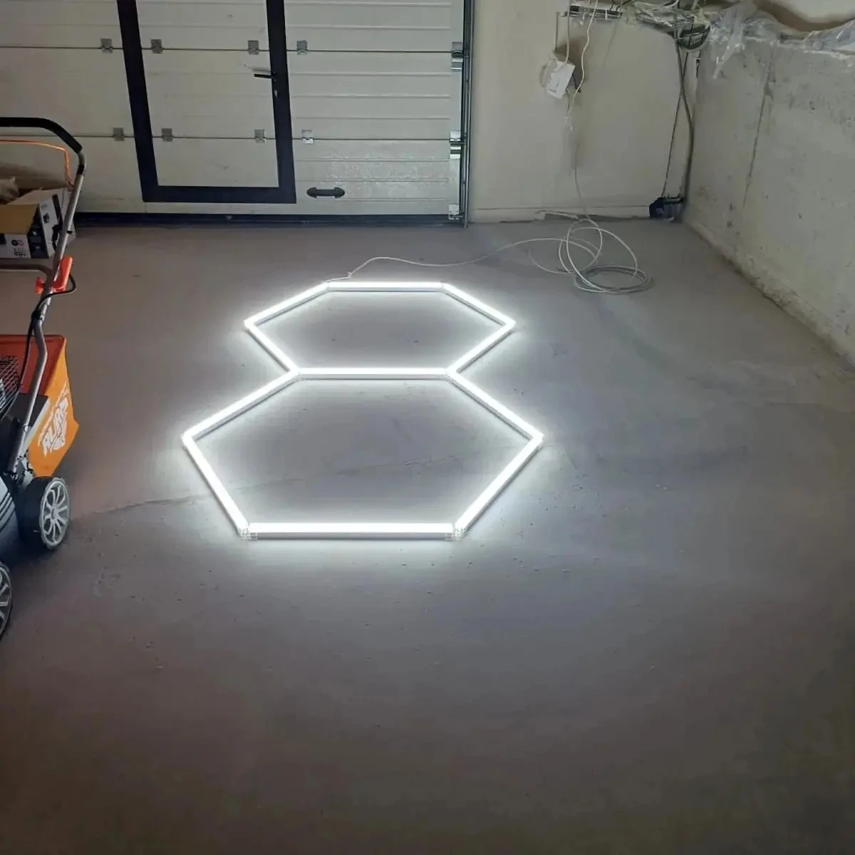 Luz Led de nido de abeja de tamaño pequeño para garaje, lámpara Led hexagonal, tubo Led, iluminación de techo para Taller de reparación de