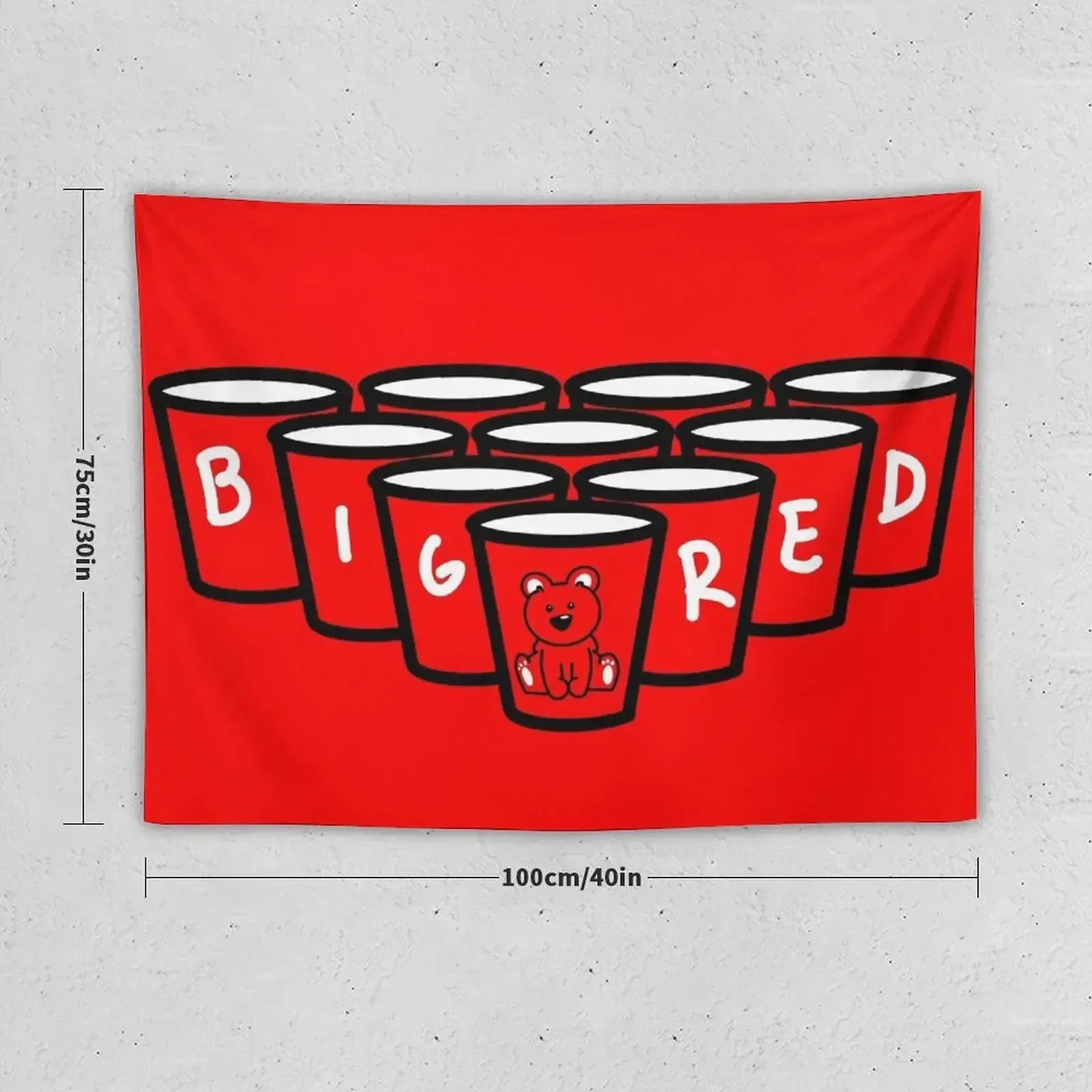 Big Red Beer Pong Tapestry Wall Art Decoration Wall Tapestry