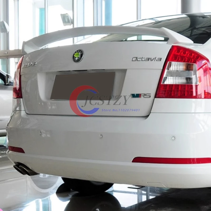 Спойлер для Skoda Octavia RS Style 2006-2014 Kualitas Tinggi Bahan ABS Спойлер Belakang Warna Primer Sayap Bela