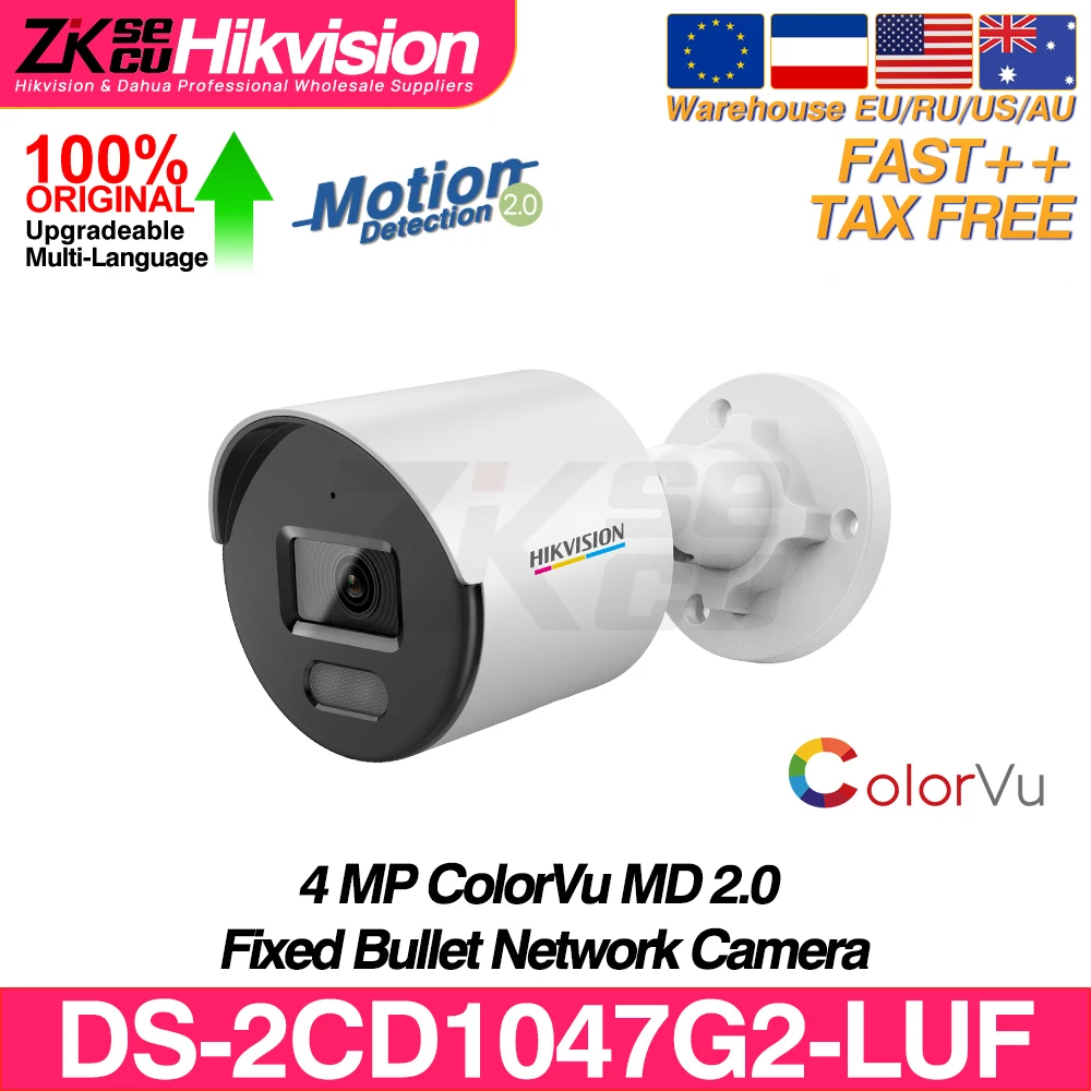 

Hikvision 4MP ColorVu IP Camera DS-2CD1047G2-LUF MD 2.0 Human&Vehicle Detect MIC SD Slot IP67 POE Slot Video Surveillance IPC