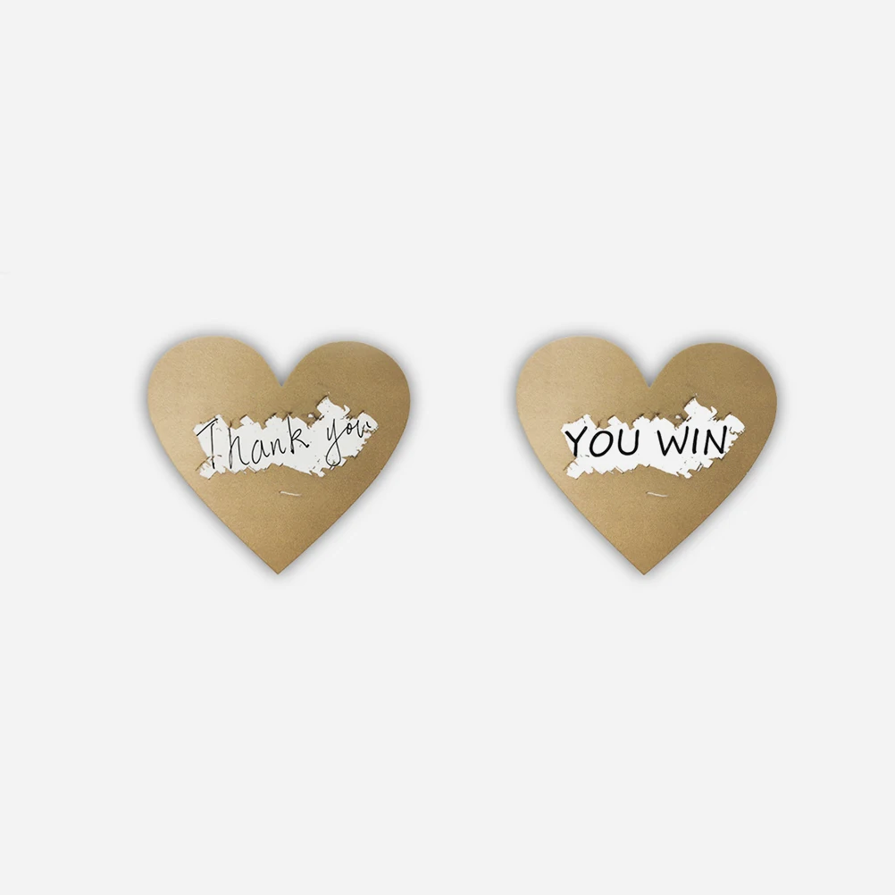 

2 Rolls Heart Shape Scratch Off Stickers Rose Gold Silver Self Adhesive DIY Game Props Valentines Decor Notebook Labels