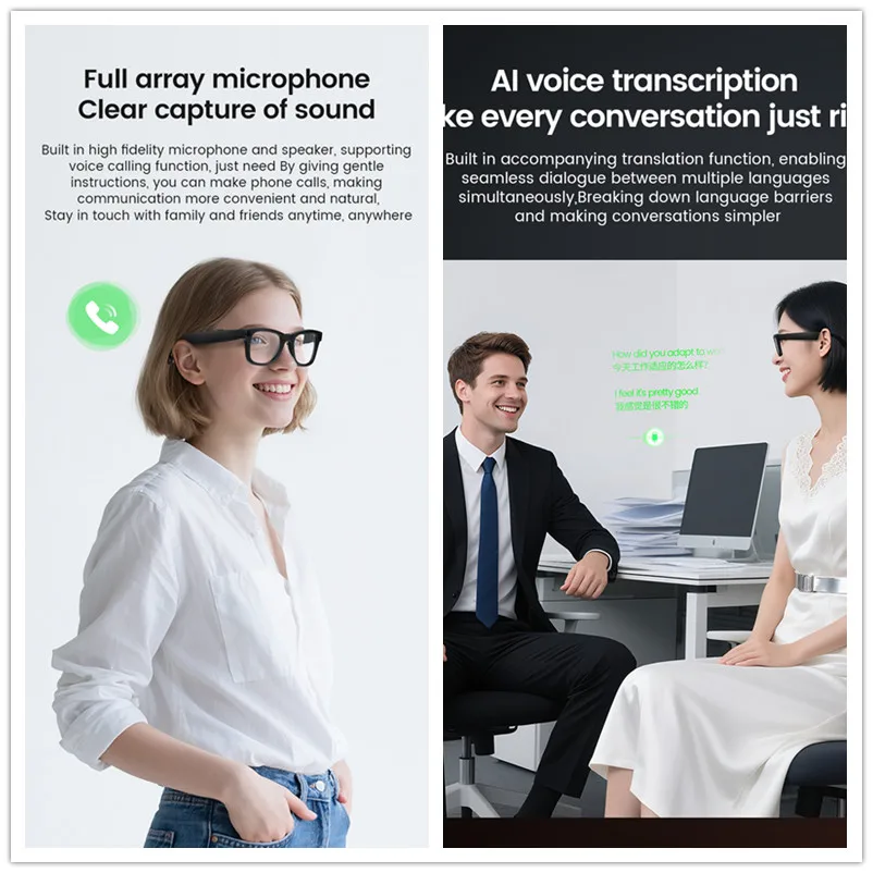 New Smart Glasses HD 8K Electrochromic Lens Bluetooth Call Music AI Voice Translate Video Recording Camera Sunglasses Men Women