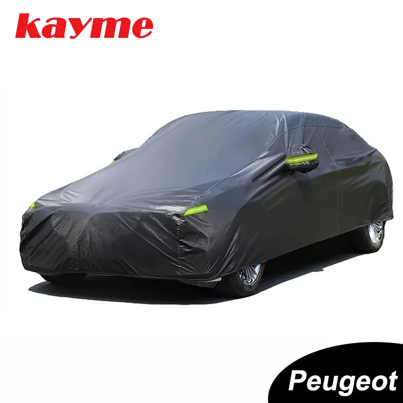 

Kayme Black Car Covers Outdoor Sun Protection For Peugeot 206 207 307 308 2008 3008 407 407 508 5008