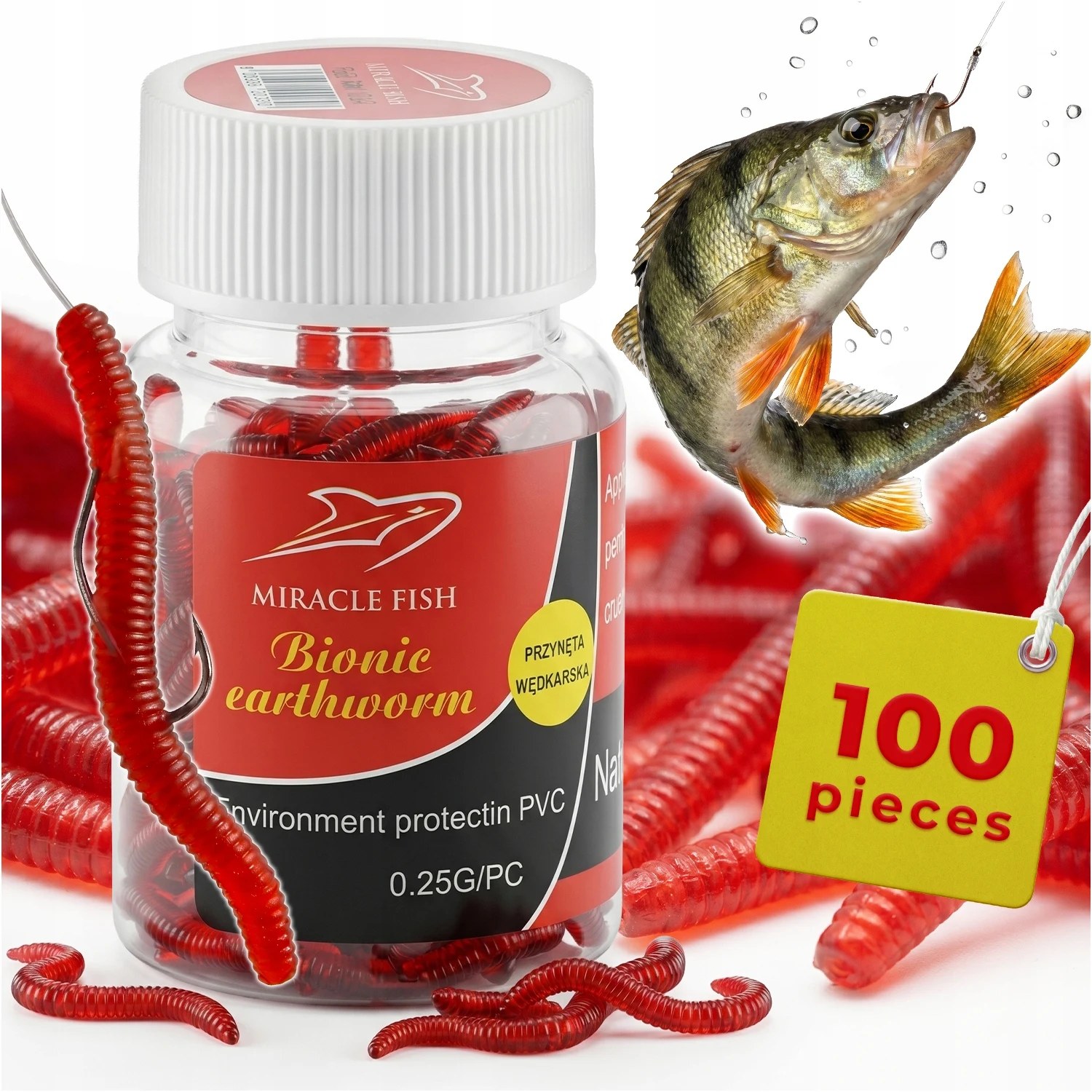 Image of Künstlicher Wurmköder Jokers Bloodworm 70mm 100 Stück Rot, Duftender Angelköder, Wiederverwendbarer Weicher Silikon-Madenschwanzköder, Grobköder für Darmbrassen, Karpfen, Zander, Barsch, Chub,