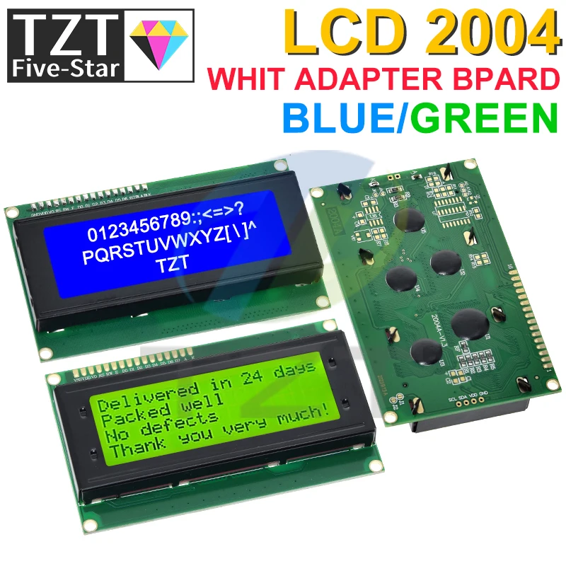 Imagem -04 - Tzt-módulo Adaptador de Interface Serial para Arduino Caráter Lcd Tela Azul e Verde Hd44780 Lcd2004 Mais I2c 20x4 2004a Iic I2c